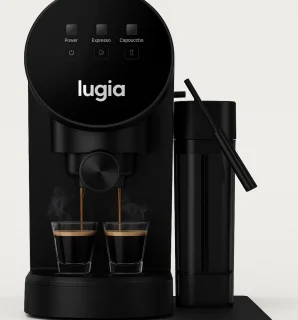 Lugia Koffiemachine - Pistonmachine 2025 model - Automatische melkopschuimer - Led display - 20 bar - espresso voor cappuccino, latte en macchiato - Zwart