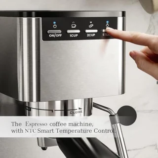 Espressomachine met 20 stangen en melkopschuimer voor cappuccino en koffie