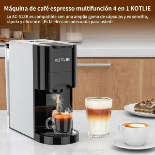4-in-1 capsulekoffiezetapparaat met hoge druk en automatische uitschakeling