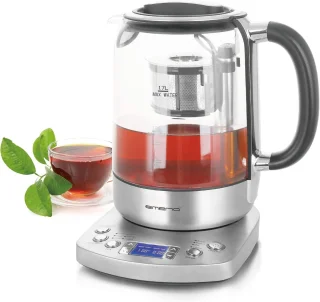 Volautomatische glazen theemaker met temperatuurselectie en automatische zeef