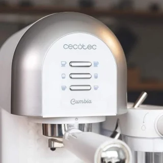 Cecotec Halfautomatische koffie Power Instant-ccino 20 Chic Serie Bianca. voor gemalen en capsulekoffie, 20 repen, melktank 0,7
