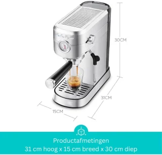 CLVP® Espressomachine - Koffiezetapparaat - Koffiemachines - Zilver