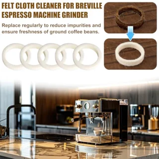5pcs Replacement Felt Washers for Breville Espresso Machine Grinder, Espresso Machine Accessories for BES870, BES878, BES880, BES980, BES990, BCG600, BCG820