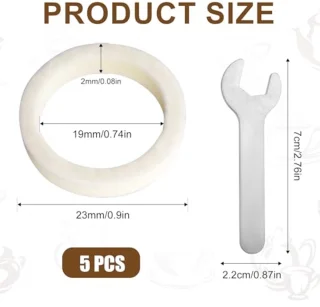 5pcs Replacement Felt Washers for Breville Espresso Machine Grinder, Espresso Machine Accessories for BES870, BES878, BES880, BES980, BES990, BCG600, BCG820