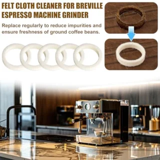 5pcs Replacement Felt Washers for Breville Espresso Machine Grinder, Espresso Machine Accessories for BES870, BES878, BES880, BES980, BES990, BCG600, BCG820
