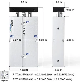 32x50 mm Dubbelwerkende Pneumatische Cilinder