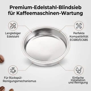 51 mm roestvrijstalen backflush blindfilter voor ec680 ec685