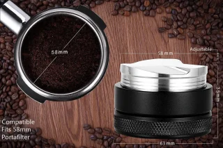 58mm koffiedistributeur en egaliseer tool voor espresso portafilter E61 machines