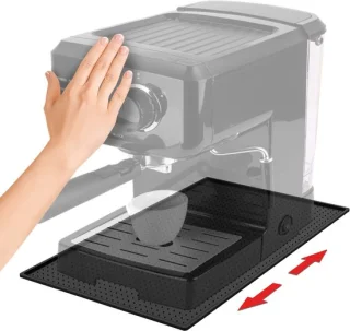 Afdruipmat koffiemachine - zwart - 31,6 x 20,4 cm - kunststof