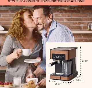 Arabica Comfort Espressomachine 1350W 20 Bar Koper