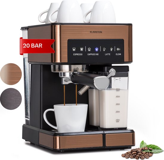 Klarstein Arabica Comfort: compacte espressokracht in koper – ideaal voor melkdranken