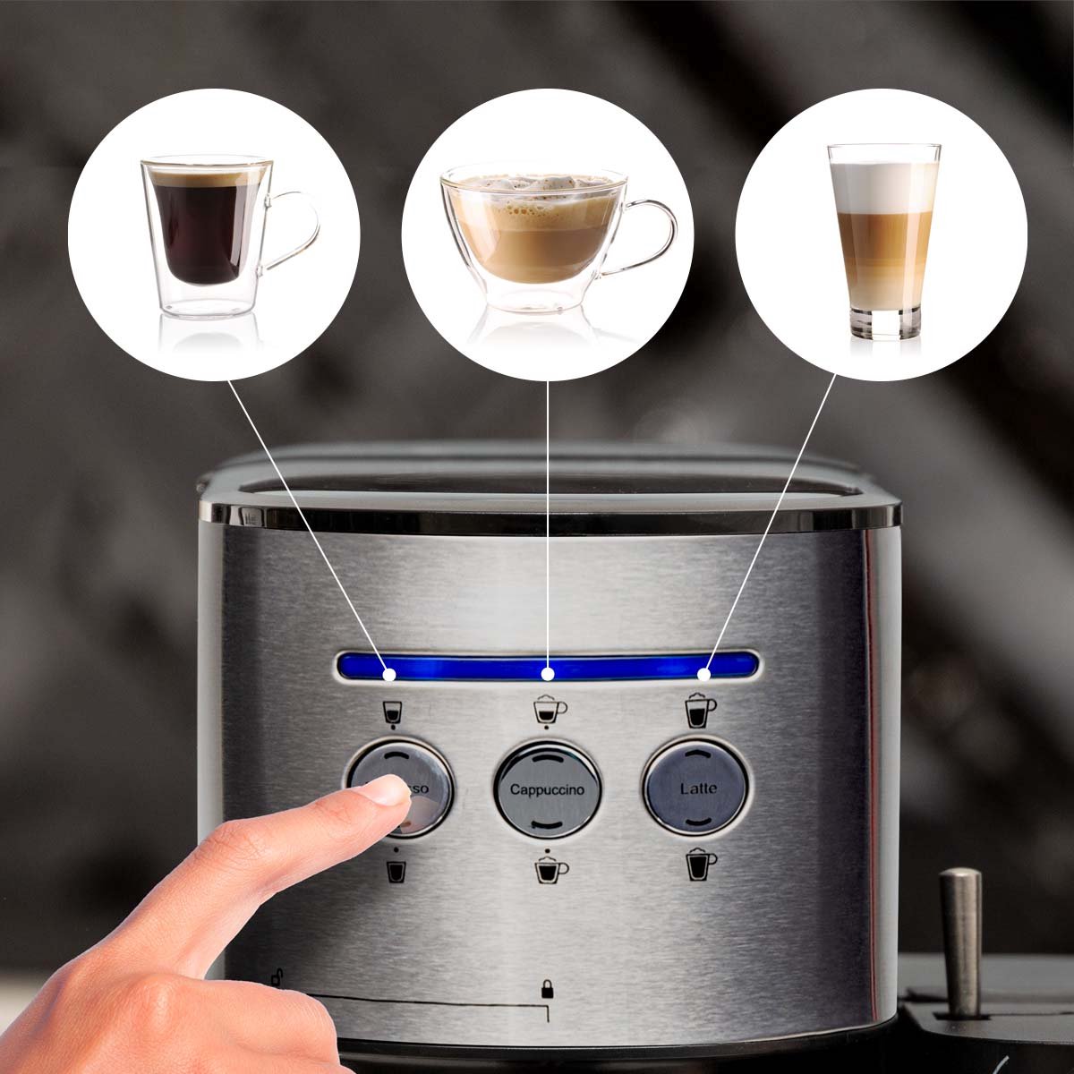 BluMill Piston Koffiemachine Zilver
