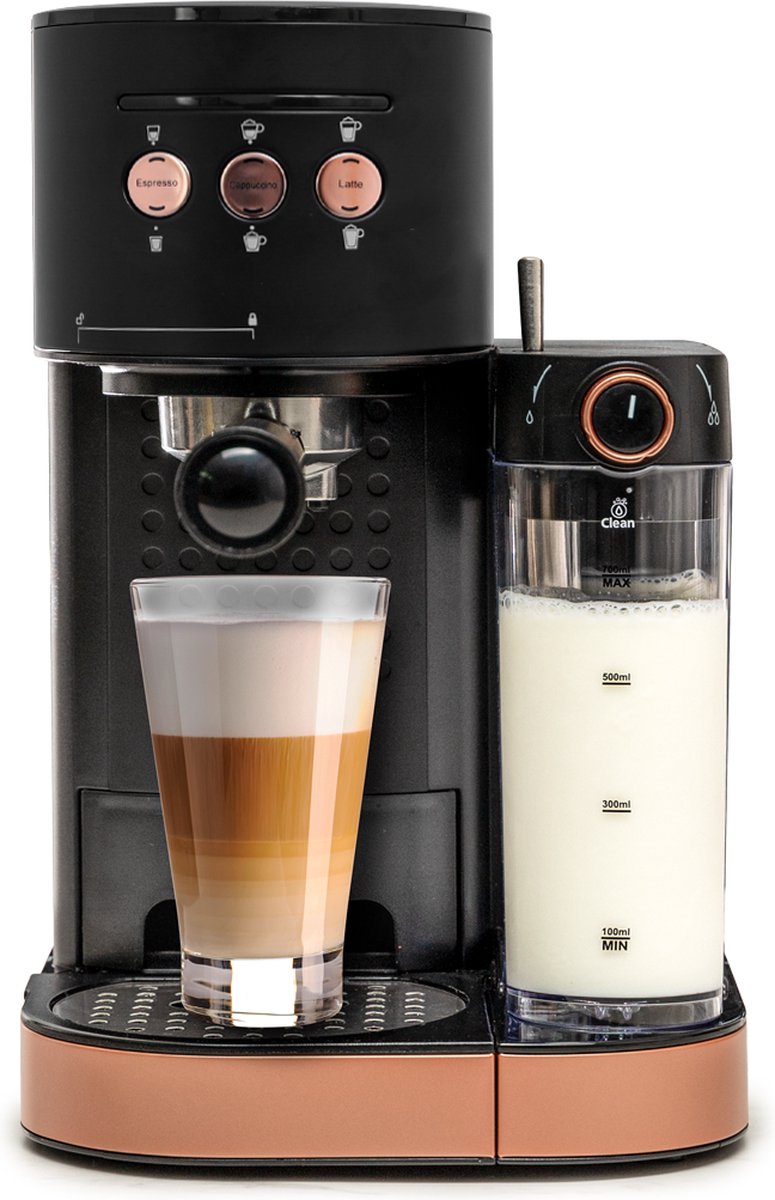 De Blumill Piston Koffiemachine Zwart Rosé in één oogopslag