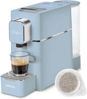 Compacte espressomachine voor E.S.E.-pads, lichtblauw
