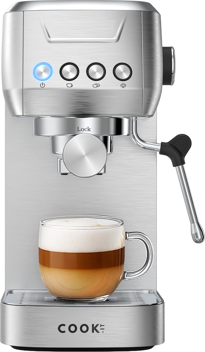 De COOK-IT Espressomachine Piston RVS 1,3L in één oogopslag