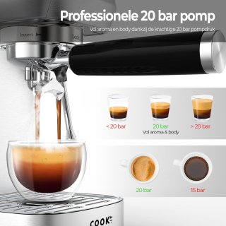 COOK-IT Espressomachine Piston RVS 1,3L