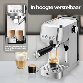 COOK-IT Espressomachine Piston RVS 1,3L
