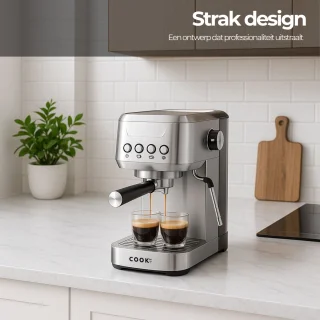 COOK-IT Espressomachine Piston RVS 1,3L