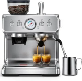 COWSAR espressomachine met geïntegreerde conische maler