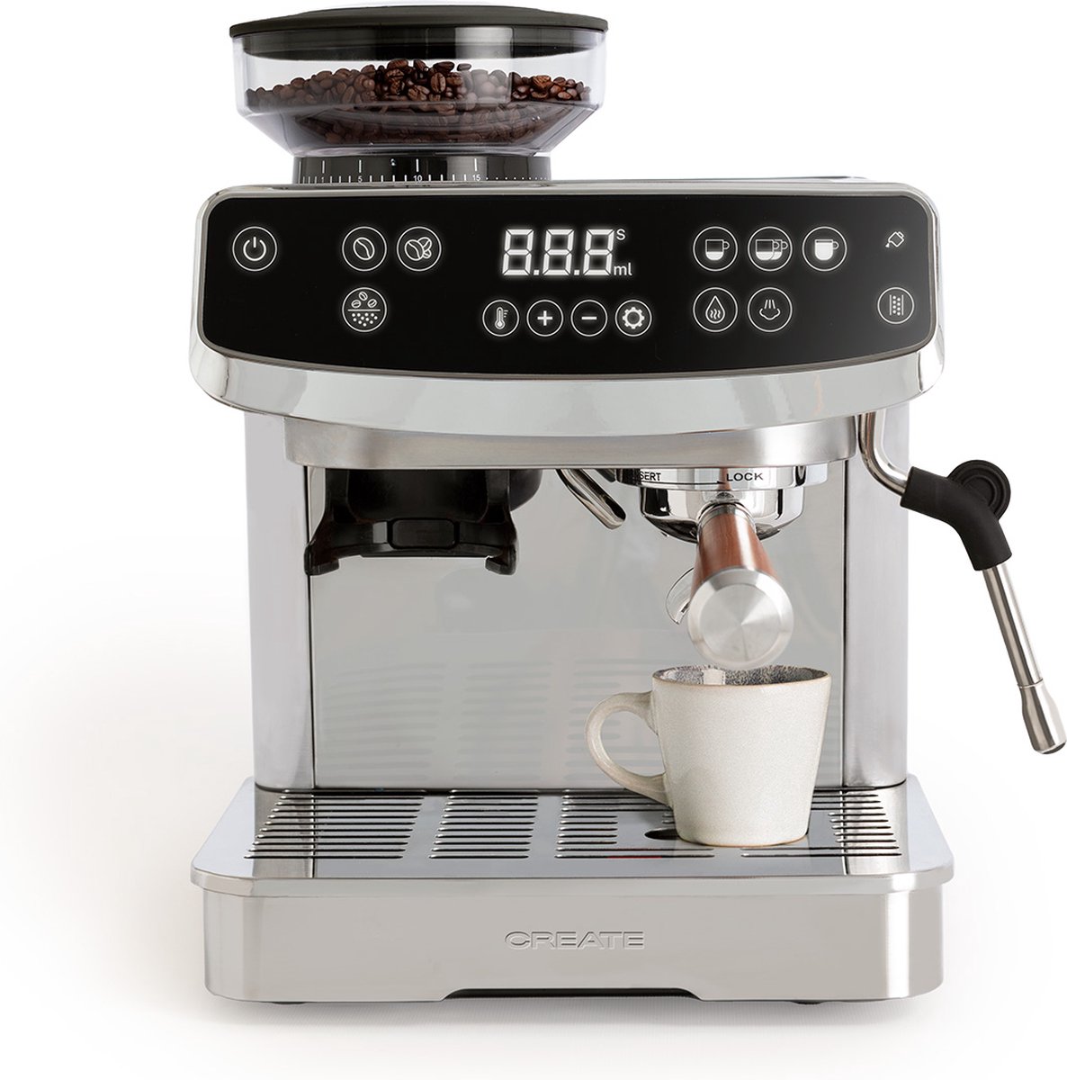 De CREATE THERA ADVANCE TOUCH halfautomatische espressomachine in één oogopslag