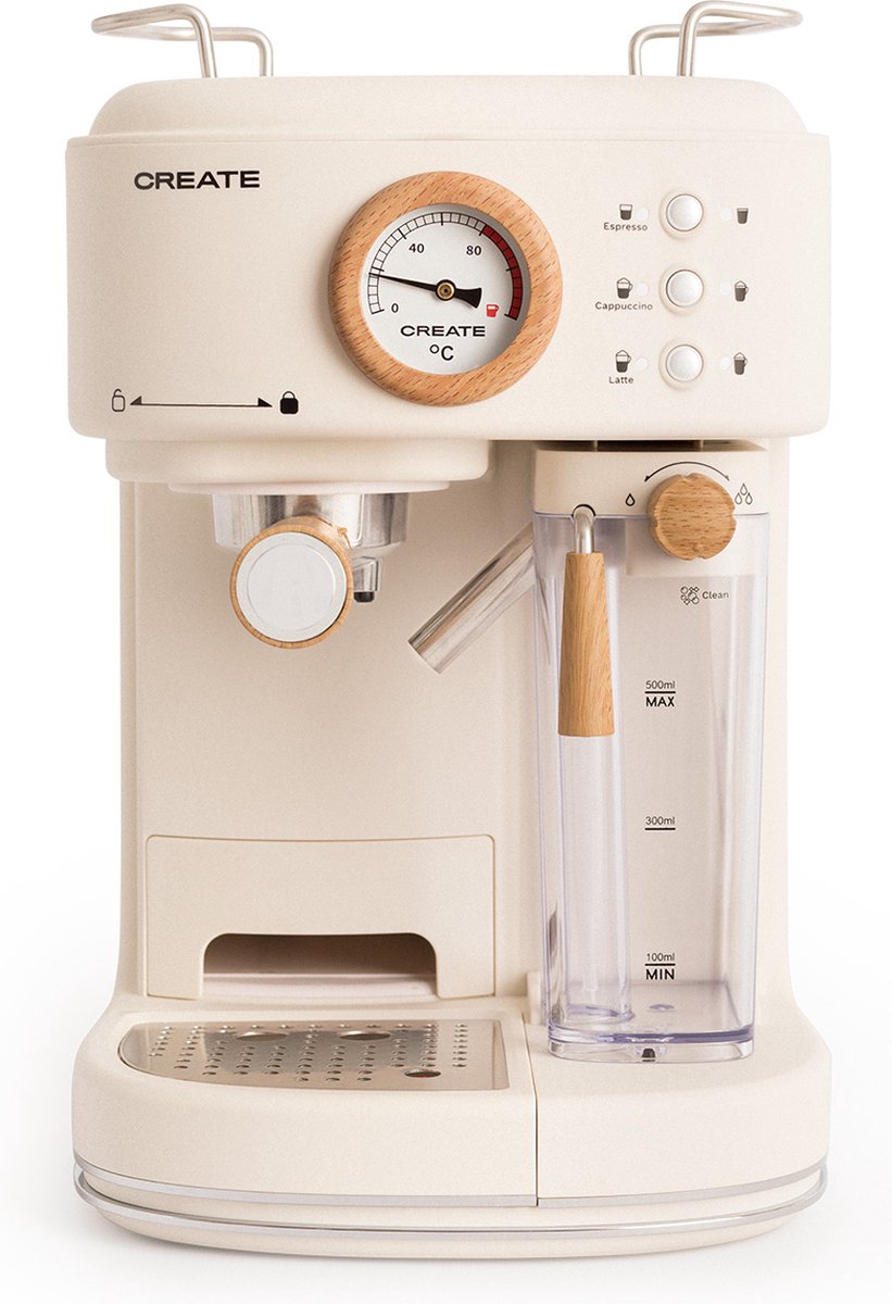 De CREATE THERA RETRO PRO Espressomachine 20bar Gebroken Wit in één oogopslag
