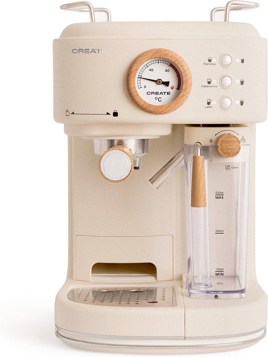 De CREATE THERA RETRO PRO espressomachine in één oogopslag