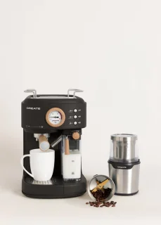 CREATE THERA RETRO PRO halfautomatische espressomachine + MILL PRO koffie- en kruidenmolen
