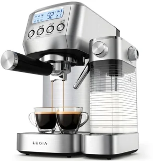 Dailygoods espressomachine 20 bar met automatische melkopschuimer - rvs