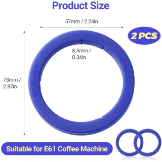Dailygoods- Filterhouder - 2 Stuks - Voedselveilige Siliconen Afdichtingen - E61 Zetgroep - BPA-vrij - Duurzaam - Luchtdicht - Buitendiameter 73 mm - Espressokoffiefilter