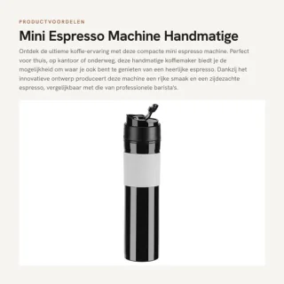Dailygoods mini espressomachine handmatige koffiemaker zwart