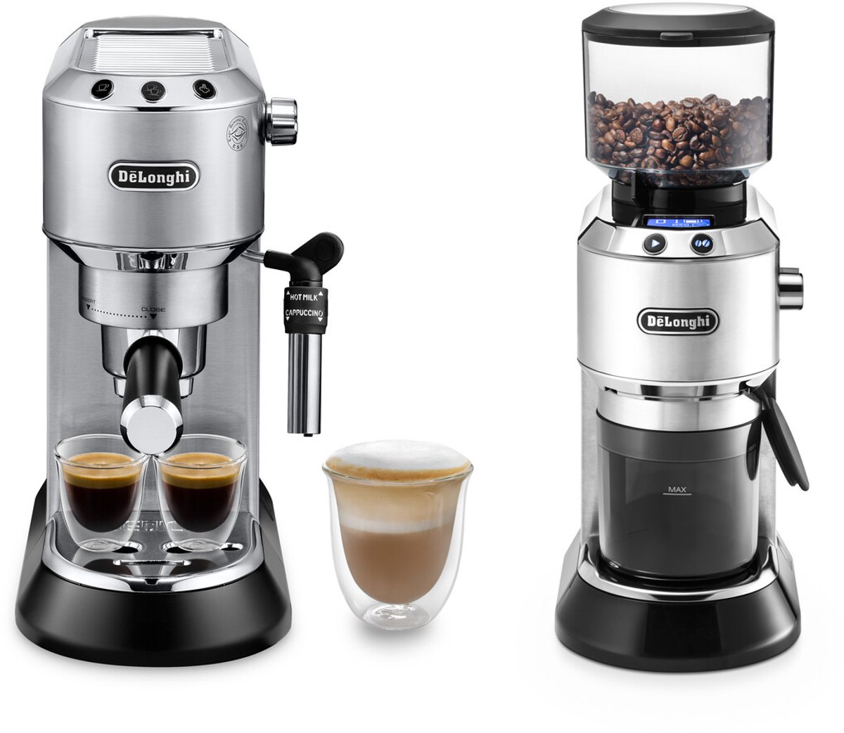 De De'Longhi Dedica Style EC685.M Barista Pack met KG521 Koffiemolen in één oogopslag