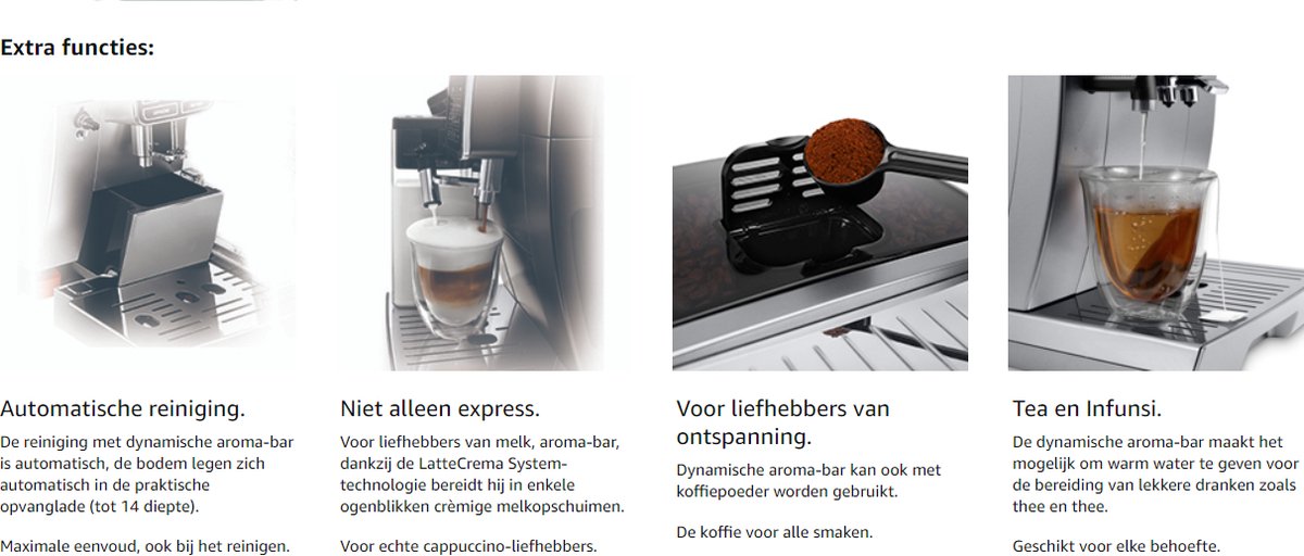 De’Longhi Dinamica Ecam Aroma Bar Volautomatische Espressomachine ECAM359.57.TB