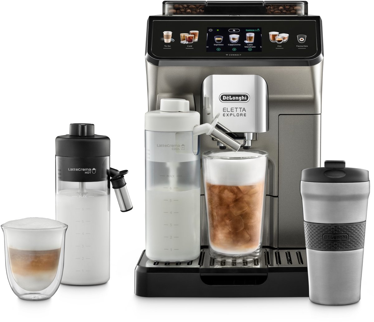 De De'Longhi Eletta Explore ECAM450.86.T Espressomachine Titanium in één oogopslag