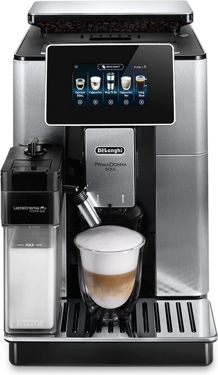 De DeLonghi PrimaDonna ECAM610.74.MB koffiemachine in één oogopslag