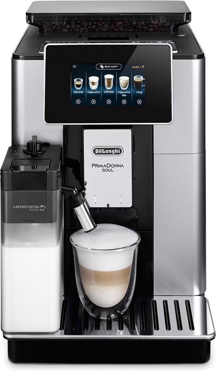 De DeLonghi PrimaDonna Soul ECAM 610.55.SB espressomachine in één oogopslag