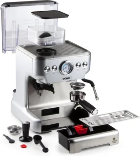 DOMO DO725K Pro Piston Espressomachine RVS/Zwart