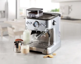 DOMO DO725K Pro Piston Espressomachine RVS/Zwart