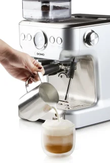 DOMO DO725K Pro Piston Espressomachine RVS/Zwart