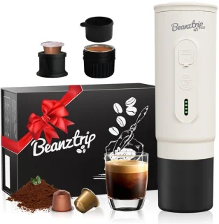 Draagbaar espressomachine voor capsules en gemalen koffie