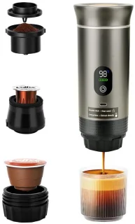 Draagbare volautomatische espressomachine - zilver