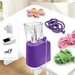 Elektrische breimachine voor decoratieve koorden (blauw)