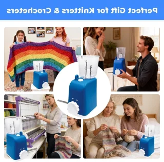 Elektrische breimachine voor decoratieve koorden (blauw)