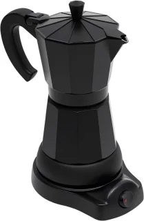 Elektrische espressomachine - mokkakan aluminium - zwart