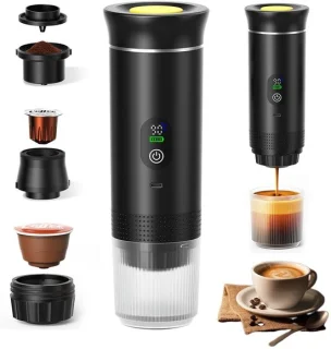 Elzusha draagbare espressomachine 3-in-1, 20 bar, zwart