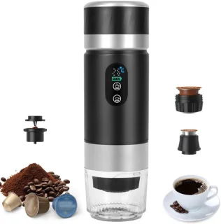 Elzusha Draagbare espressomachine 3-in-1, zwart