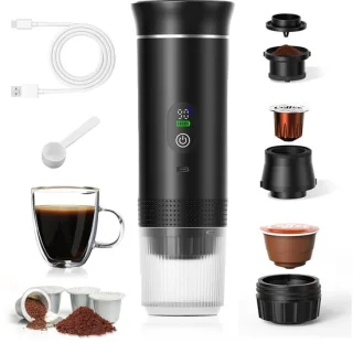 Elzusha draagbare koffiemachine 3-in-1 met temperatuurdisplay