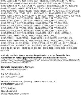 Enkelwerkende hydraulische cilinder 50 ton 50 mm slag