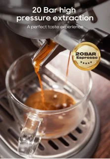 Espresso Espressomachine 20 bar met Melkopschuimer