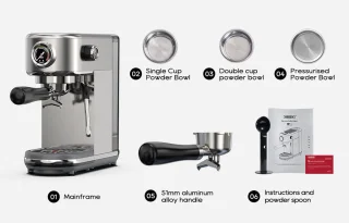 Espresso Espressomachine 20 bar met Melkopschuimer