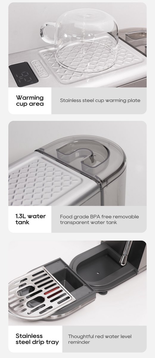 Wat vinden we goed aan de Espresso Espressomachine 20 bar met Melkopschuimer